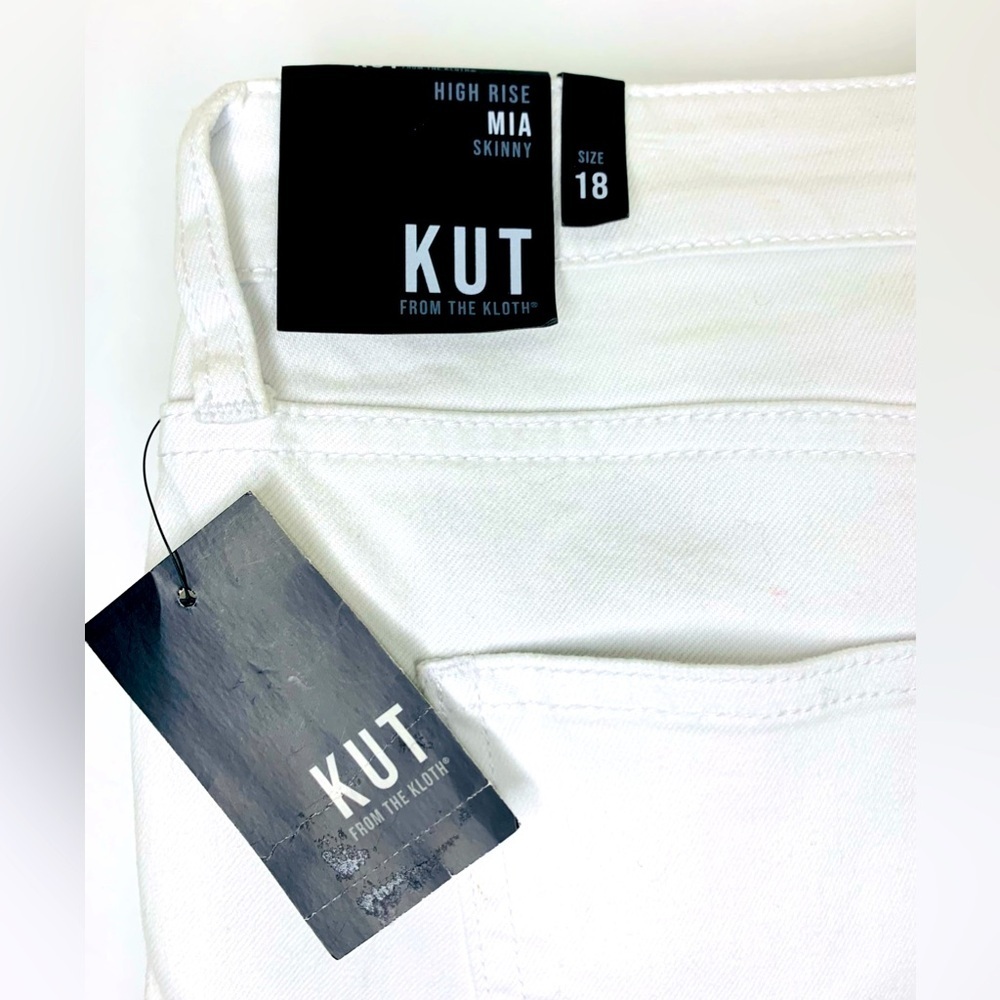 Kut From The Kloth NWT High Rise Mia Skinny Ankle Jeans in Optic White SZ 18!!! - Picture 9 of 15